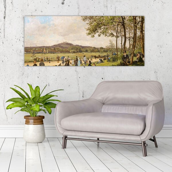Slika - French 19th Century, Race Course at Longchamps, reprodukcije (120x50 cm)