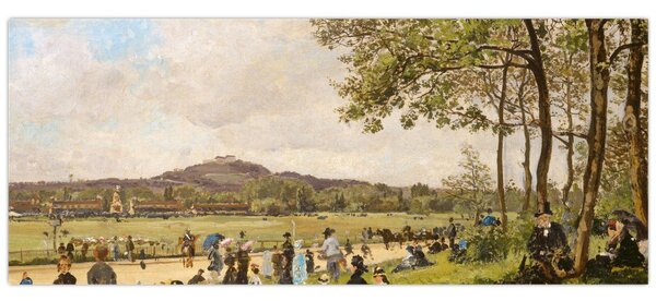 Slika - French 19th Century, Race Course at Longchamps, reprodukcije (120x50 cm)