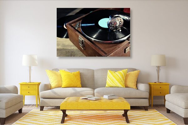 Slika gramofon s vinil pločom