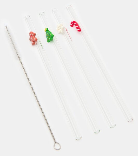 Sinsay - Staklene slamke s četkicom za čišćenje 5 pack