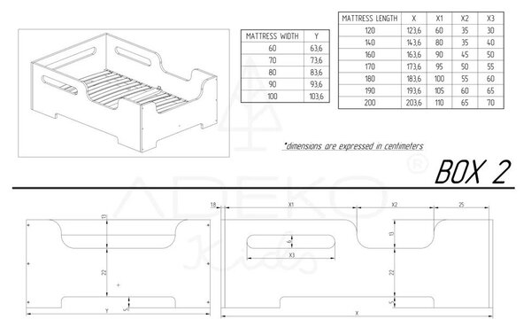 Dječji krevet od borovine 70x160 cm Box 2 - Adeko