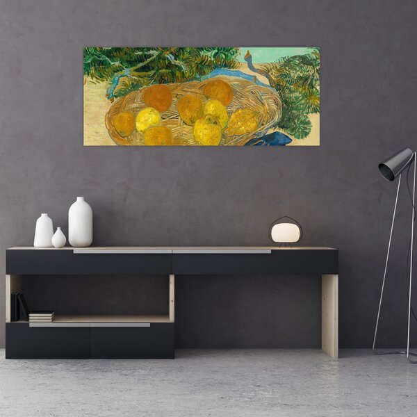 Slika - Vincent van Gogh, Still Life of Oranges and Lemons with Blue Gloves, reprodukcije (120x50 cm)