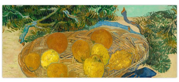 Slika - Vincent van Gogh, Still Life of Oranges and Lemons with Blue Gloves, reprodukcije (120x50 cm)