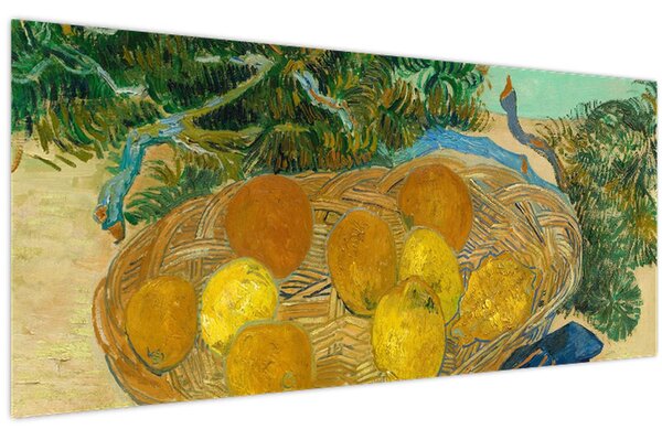 Slika - Vincent van Gogh, Still Life of Oranges and Lemons with Blue Gloves, reprodukcije (120x50 cm)