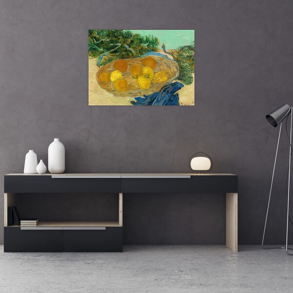 Slika - Vincent van Gogh, Still Life of Oranges and Lemons with Blue Gloves, reprodukcije (70x50 cm)