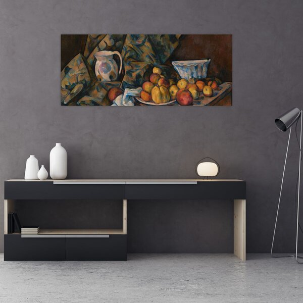 Slika - Paul Cézanne, Still Life with Apples and Peaches, reprodukcije (120x50 cm)
