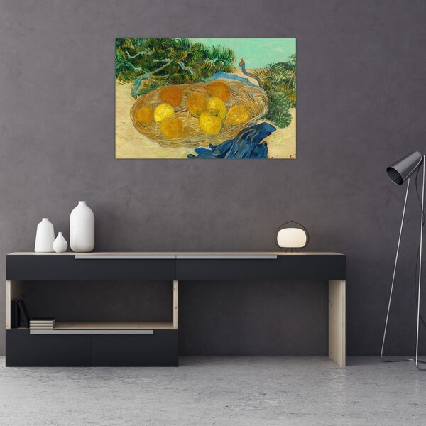 Slika - Vincent van Gogh, Still Life of Oranges and Lemons with Blue Gloves, reprodukcije (90x60 cm)