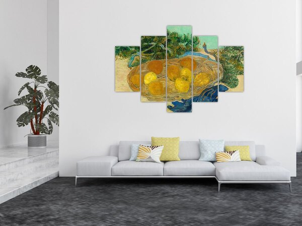 Slika - Vincent van Gogh, Still Life of Oranges and Lemons with Blue Gloves, reprodukcije (150x105 cm)