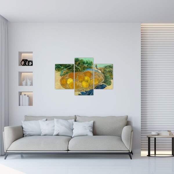 Slika - Vincent van Gogh, Still Life of Oranges and Lemons with Blue Gloves, reprodukcije (90x60 cm)