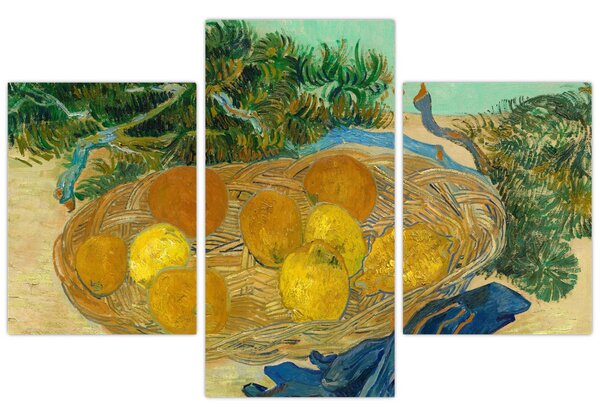 Slika - Vincent van Gogh, Still Life of Oranges and Lemons with Blue Gloves, reprodukcije (90x60 cm)