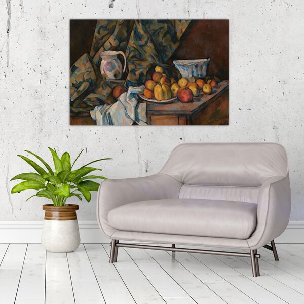 Slika - Paul Cézanne, Still Life with Apples and Peaches, reprodukcije (90x60 cm)