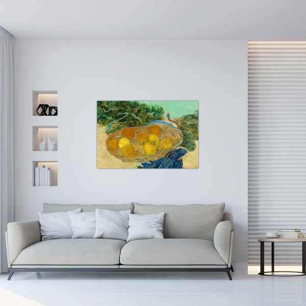 Slika - Vincent van Gogh, Still Life of Oranges and Lemons with Blue Gloves, reprodukcije (90x60 cm)