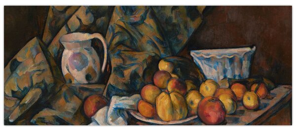 Slika - Paul Cézanne, Still Life with Apples and Peaches, reprodukcije (120x50 cm)