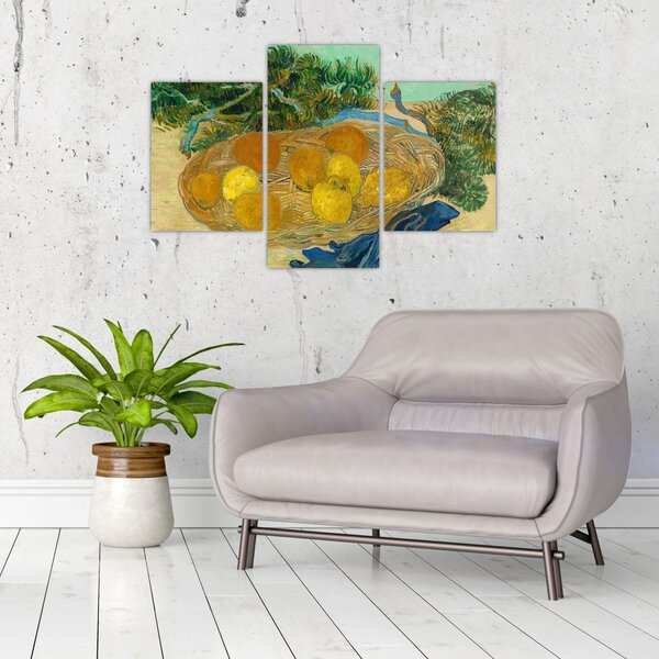 Slika - Vincent van Gogh, Still Life of Oranges and Lemons with Blue Gloves, reprodukcije (90x60 cm)
