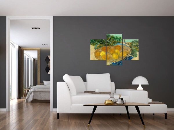 Slika - Vincent van Gogh, Still Life of Oranges and Lemons with Blue Gloves, reprodukcije (90x60 cm)