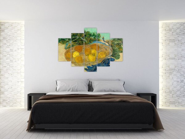 Slika - Vincent van Gogh, Still Life of Oranges and Lemons with Blue Gloves, reprodukcije (150x105 cm)