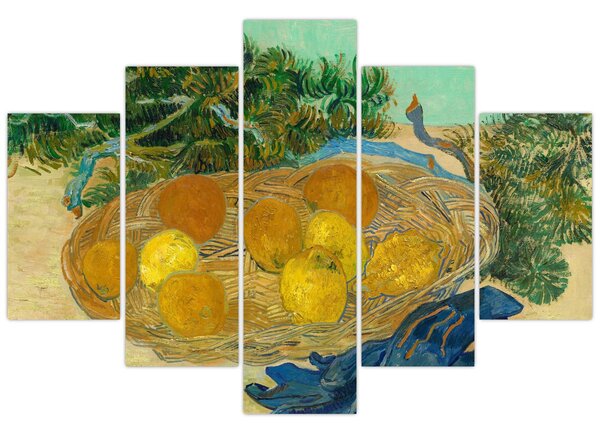 Slika - Vincent van Gogh, Still Life of Oranges and Lemons with Blue Gloves, reprodukcije (150x105 cm)