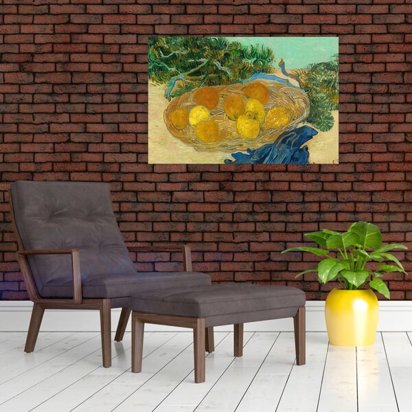 Slika - Vincent van Gogh, Still Life of Oranges and Lemons with Blue Gloves, reprodukcije (90x60 cm)