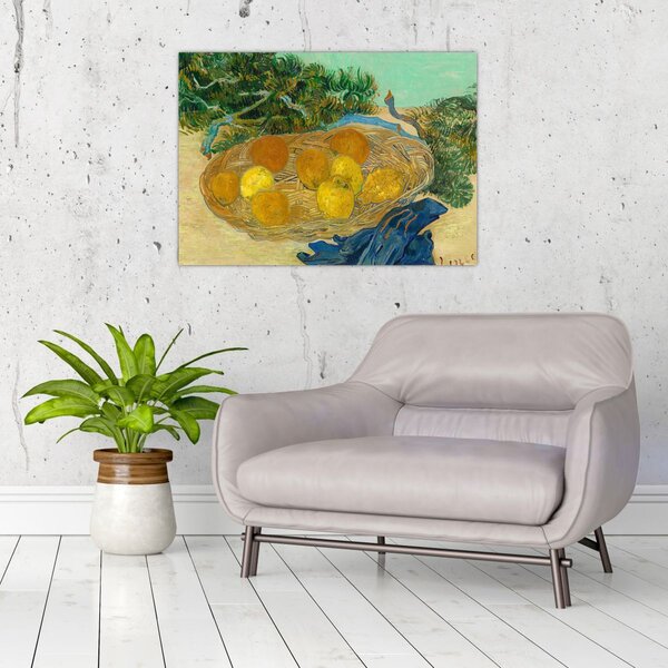 Slika - Vincent van Gogh, Still Life of Oranges and Lemons with Blue Gloves, reprodukcije (70x50 cm)