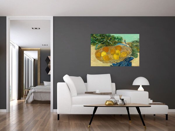 Slika - Vincent van Gogh, Still Life of Oranges and Lemons with Blue Gloves, reprodukcije (90x60 cm)