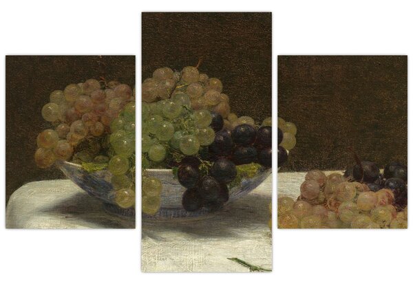 Slika - Henri Fantin-Latour, Still Life with Grapes and a Carnation, reprodukcije (90x60 cm)