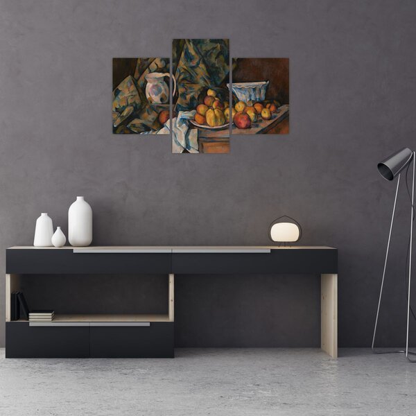 Slika - Paul Cézanne, Still Life with Apples and Peaches, reprodukcije (90x60 cm)