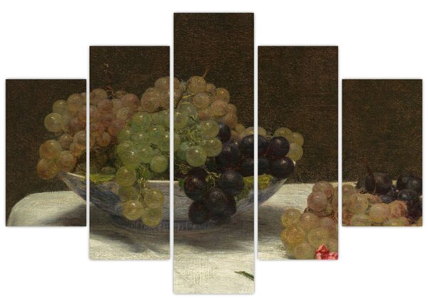 Slika - Henri Fantin-Latour, Still Life with Grapes and a Carnation, reprodukcije (150x105 cm)