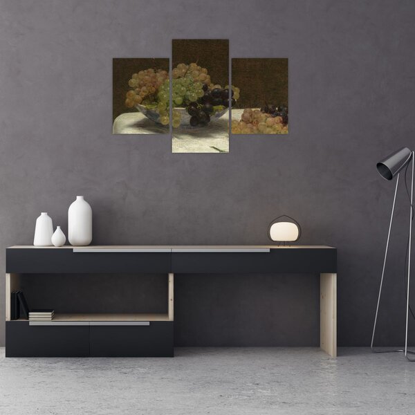Slika - Henri Fantin-Latour, Still Life with Grapes and a Carnation, reprodukcije (90x60 cm)