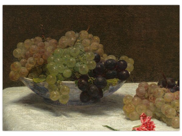 Slika - Henri Fantin-Latour, Still Life with Grapes and a Carnation, reprodukcije (70x50 cm)