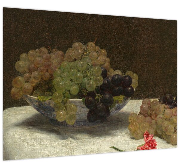 Slika - Henri Fantin-Latour, Still Life with Grapes and a Carnation, reprodukcije (70x50 cm)
