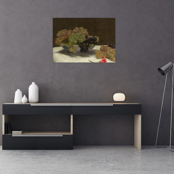 Slika - Henri Fantin-Latour, Still Life with Grapes and a Carnation, reprodukcije (70x50 cm)