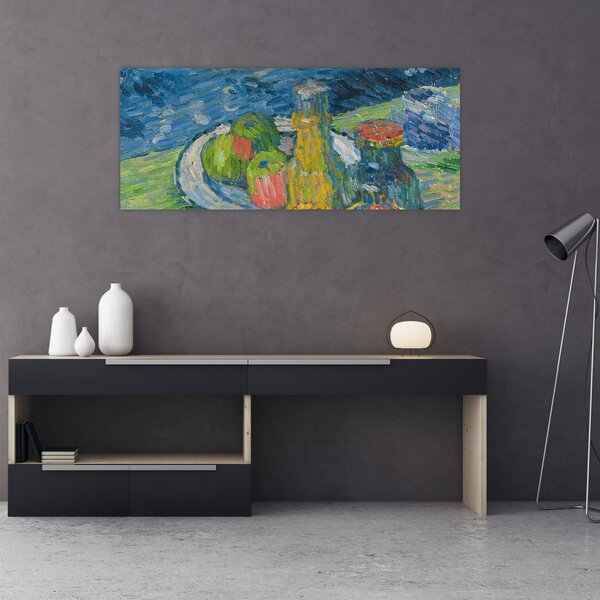 Slika - Alexej von Jawlensky, Still Life with Bottles and Fruit, reprodukcije (120x50 cm)