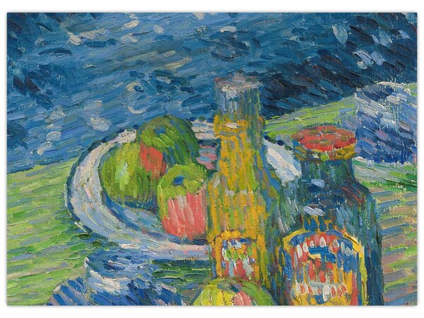 Slika - Alexej von Jawlensky, Still Life with Bottles and Fruit, reprodukcije (70x50 cm)