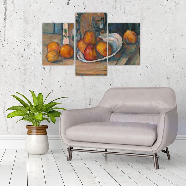 Slika - Paul Cézanne, Still Life with Milk Jug and Fruit, reprodukcije (90x60 cm)