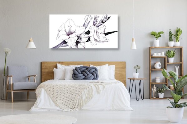 Slika ilustracija gladiole u cvatu