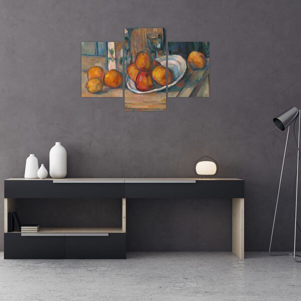 Slika - Paul Cézanne, Still Life with Milk Jug and Fruit, reprodukcije (90x60 cm)