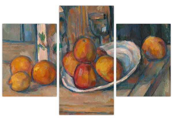 Slika - Paul Cézanne, Still Life with Milk Jug and Fruit, reprodukcije (90x60 cm)