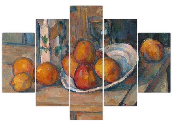 Slika - Paul Cézanne, Still Life with Milk Jug and Fruit, reprodukcije (150x105 cm)