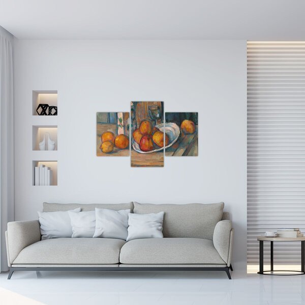 Slika - Paul Cézanne, Still Life with Milk Jug and Fruit, reprodukcije (90x60 cm)
