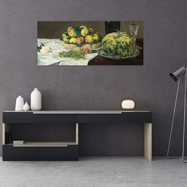 Slika - Edouard Manet, Still Life with Melon and Peaches, reprodukcije (120x50 cm)