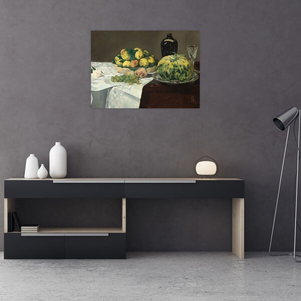 Slika - Edouard Manet, Still Life with Melon and Peaches, reprodukcije (70x50 cm)