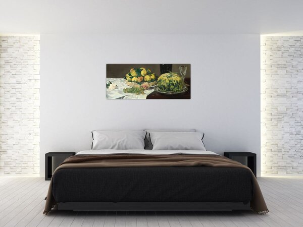 Slika - Edouard Manet, Still Life with Melon and Peaches, reprodukcije (120x50 cm)