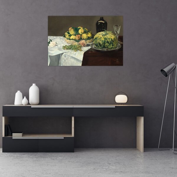 Slika - Edouard Manet, Still Life with Melon and Peaches, reprodukcije (90x60 cm)