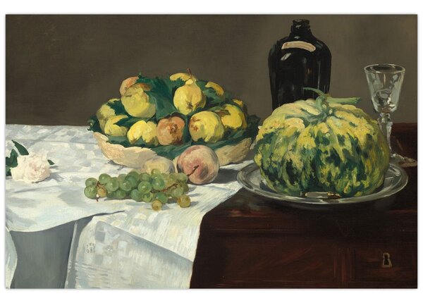 Slika - Edouard Manet, Still Life with Melon and Peaches, reprodukcije (90x60 cm)