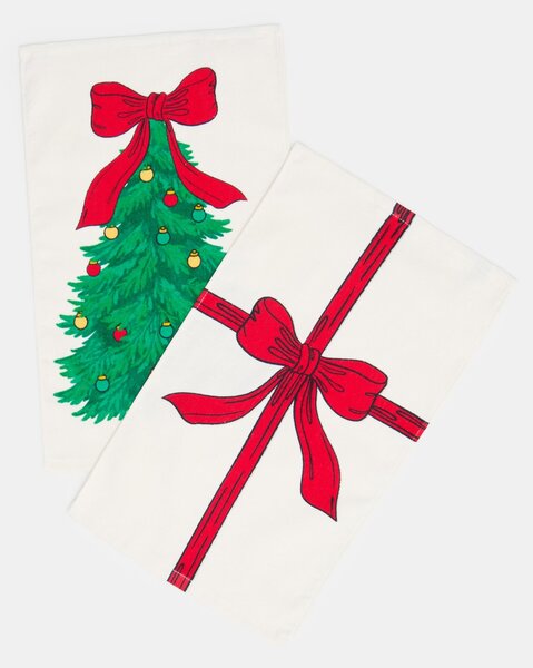 Sinsay - Pamučni ručnici za ruke s božićnim motivom 2 pack