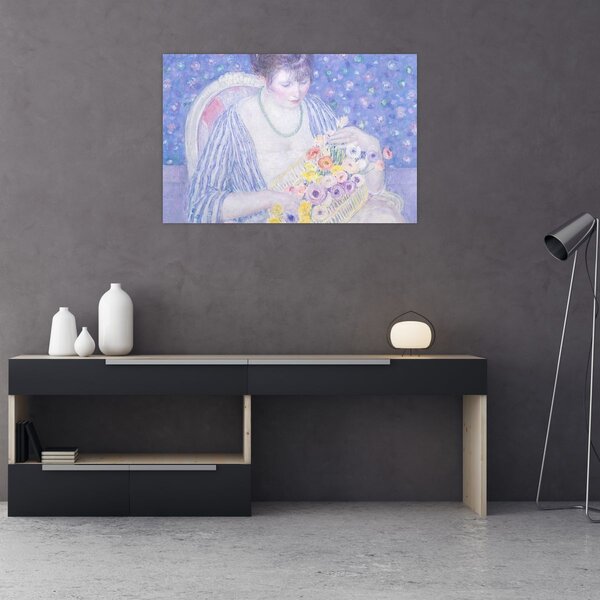 Slika - Frederick Carl Frieseke, The Basket of Flowers, reprodukcije (90x60 cm)