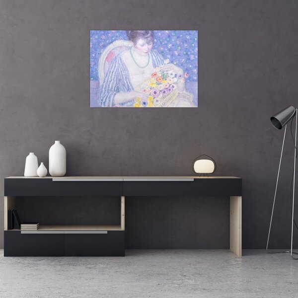 Slika - Frederick Carl Frieseke, The Basket of Flowers, reprodukcije (70x50 cm)