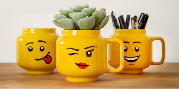 Žuta keramička dječja šalica 255 ml Head - LEGO®