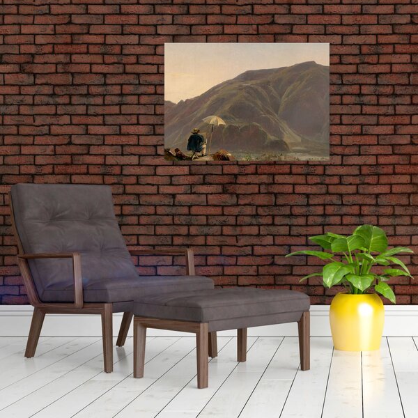 Slika - Jules Coignet, View of Bozen with a Painter, reprodukcije (70x50 cm)