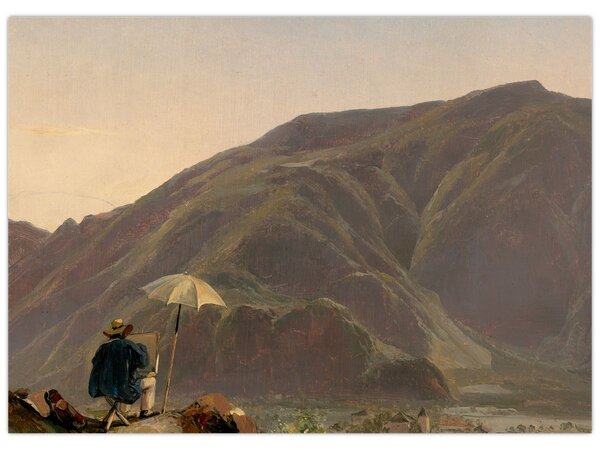 Slika - Jules Coignet, View of Bozen with a Painter, reprodukcije (70x50 cm)